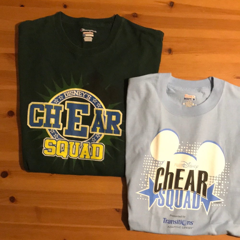 Lot of 2 Run Disney Chear Squad T-Shirts